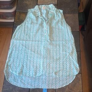 Yala Green and White Cotton Top